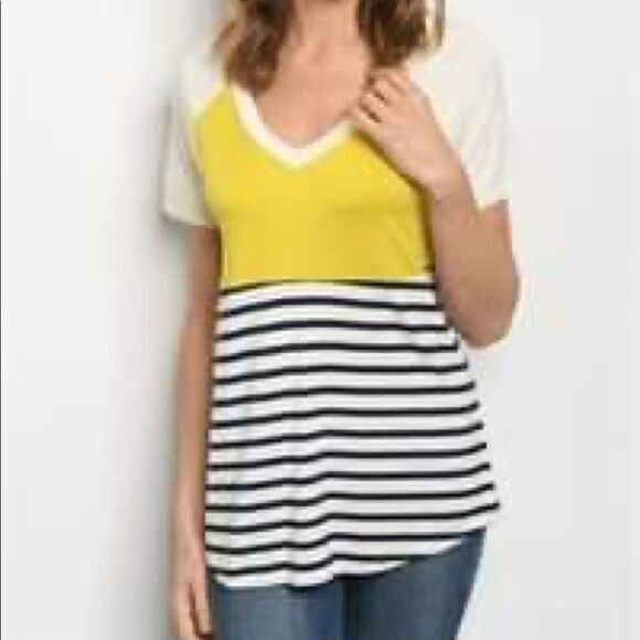 Colorblock Striped Tee - Picture 2 of 12